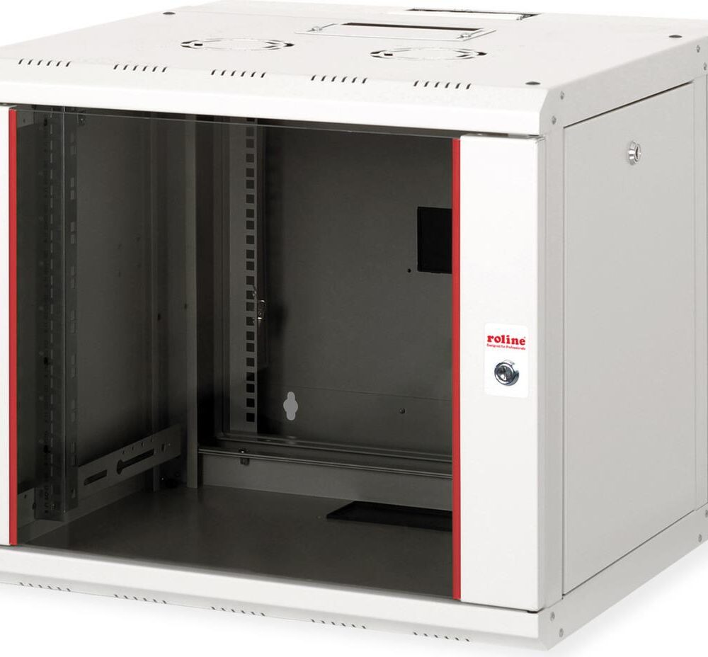 Roline Pro - Schrank Netzwerkschrank - 2-teilige drehbare, 600 x 600 mm (B x T) - geeignet für Wandmontage - RAL 7035, Hellgrau - 9U - 48.3 cm (19") (26.21.0011)