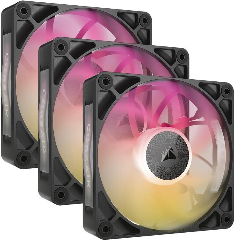 CORSAIR iCUE Link RX120 MAX RGB Starter Kit - Gehäuselüfter - 120 mm - Schwarz (Packung mit 3) (CO-9051034-WW)