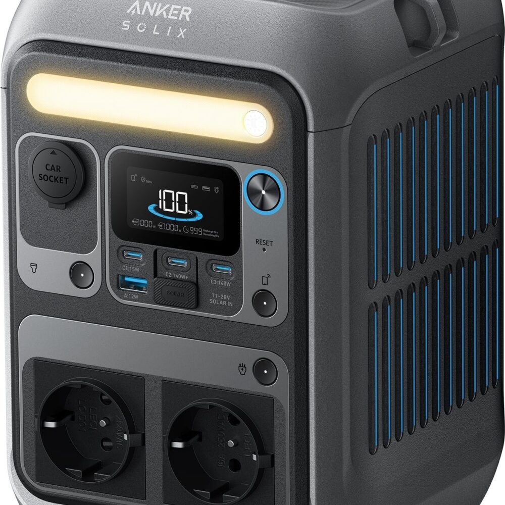 Anker SOLIX C300, AC egal welches Drohnen System, mit 2 AC-Steckdosen universell kompatibel, endless powered mit 100 Watt Faltsolarpanel (A1723311-D)