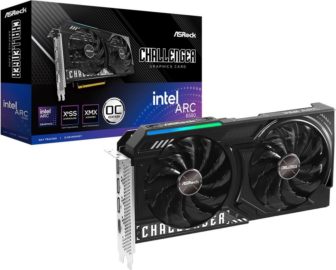 ASRock Challenger Intel Arc B580 12GB OC - Grafikkarten - Arc B580 - 12GB GDDR6 - PCIe 4,0 x8 - 3 x DisplayPort, HDMI (B580 CL 12GO)