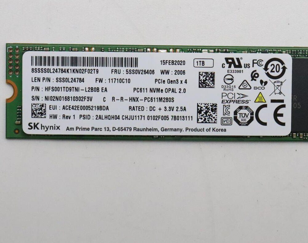 Lenovo 1TB M.2 2280 PCIe3x4 SKH OPAL (5SS0V26406)