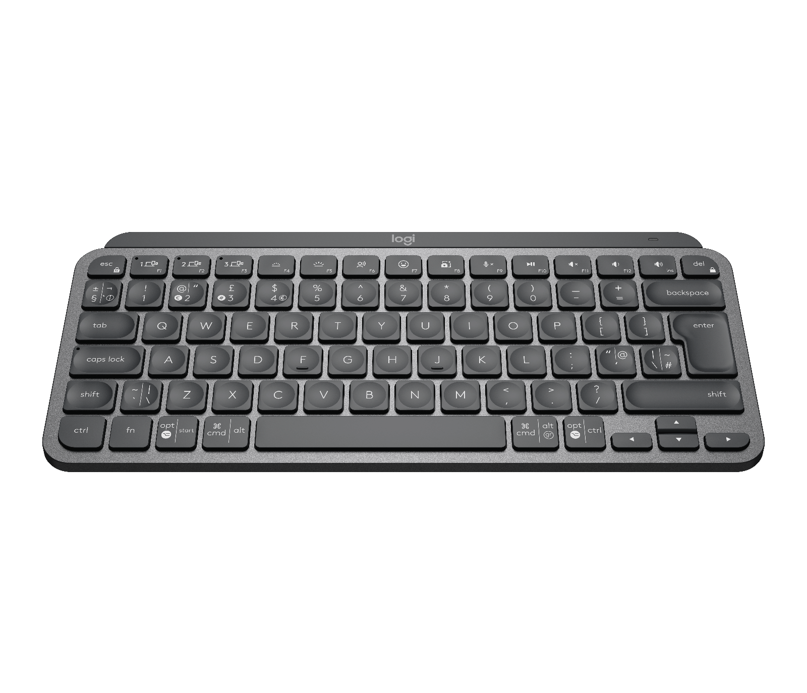 Logitech MX Keys Mini - Tastatur - hinterleuchtet - Bluetooth - QWERTY - GB - Graphite (920-010495)
