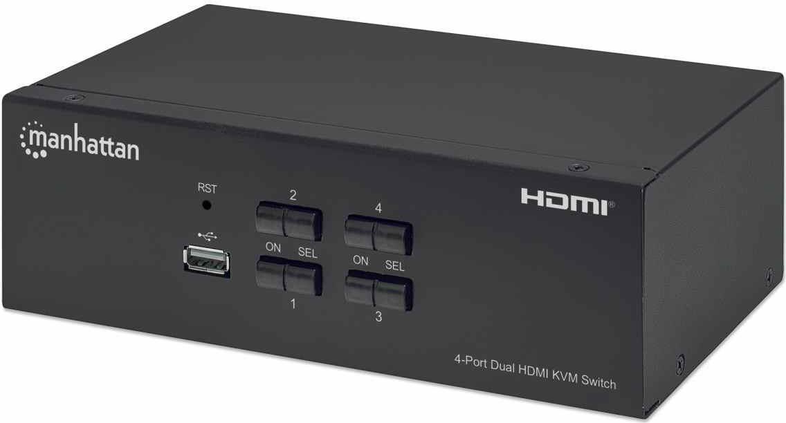 Manhattan 153539 Tastatur/Video/Maus (KVM)-Switch Schwarz (153539)