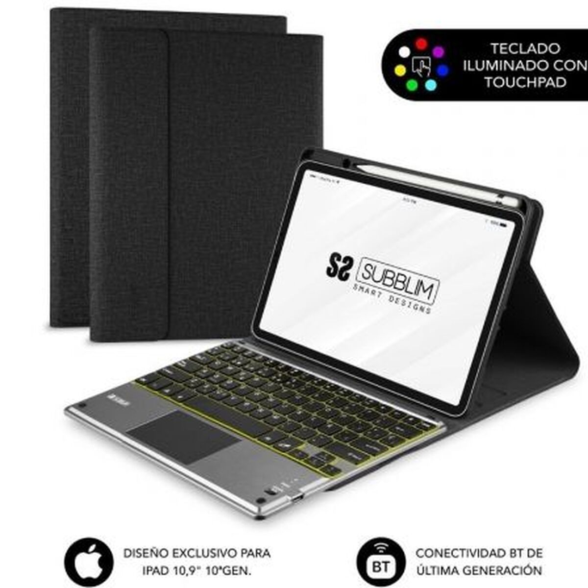 Custodia per Tablet Subblim SUBKT4-BTPI03 Nero Qwerty in Spagnolo QWERTY