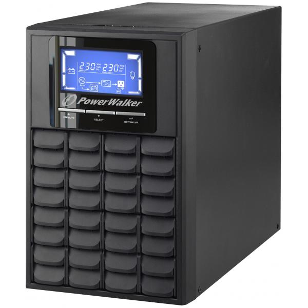 PowerWalker VFI 1000C LCD gruppo di continuità [UPS] Doppia conversione [online] 1 kVA 800 W 3 presa[e] AC (VFI 1000C LCD 1000VA/800W - Online, Unique blade design - for best air flow - Warranty: 24M)