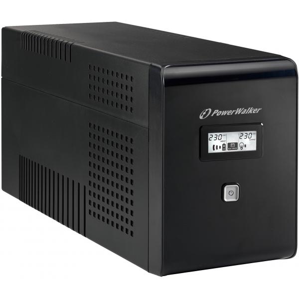PowerWalker VI 1500 LCD gruppo di continuità [UPS] 1,5 kVA 900 W 2 presa[e] AC (VI 1500 LCD UPS 1500VA/900W - Line-Interactive with 2x - Schuko + 2x IEC outlet - Warranty: 24M)