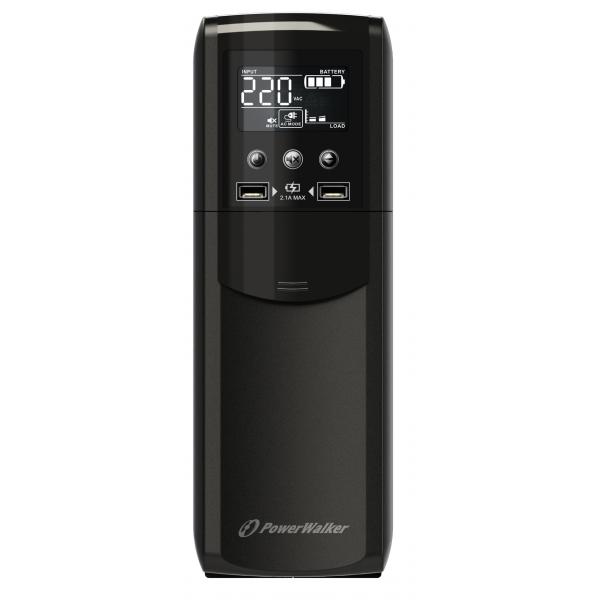 PowerWalker VI 1500 CSW gruppo di continuità [UPS] A linea interattiva 1,5 kVA 900 W 4 presa[e] AC (VI 1500 CSW Line-Interactive - 1.5 kVA 900 W 4 AC outlet[s] - EU UPS 1500VA/900W Line Interact. Pure Sine Wave, HID driver, USB Charging Ports - Warranty: 24M)