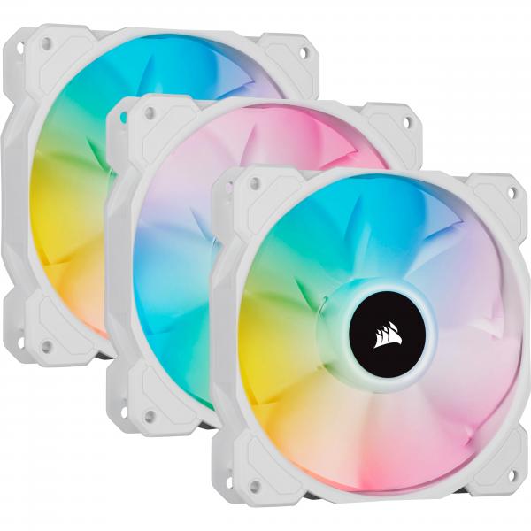 Corsair SP120 RGB ELITE Case per computer Ventilatore 12 cm Bianco 3 pz (CORSAIR iCUE SP120 RGB ELITE - indsats)