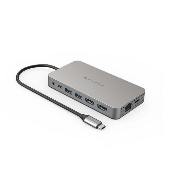 Targus DUEL HDMI 10-IN1 USB 3.2 Gen 1 [3.1 Gen 1] Type-C Acciaio inox (HYPERDRIVE DUEL HDMI 10IN1 - TRAVEL DOCK F/ M1 MACBOOK SILVER)