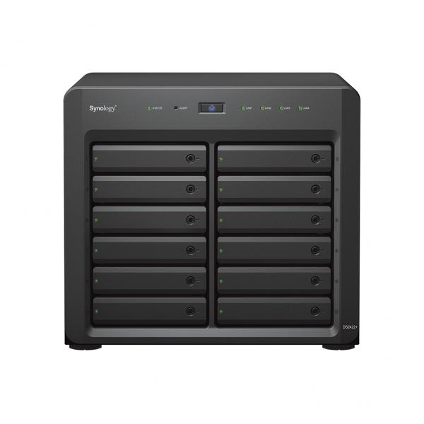 Synology DiskStation DS2422+ NAS Desktop Ryzen Embedded V1500B 4 GB DDR4 192 TB HDD DiskStation Manager Nero (Synology DS2422+ /192TB HAT5300 12 Bay)