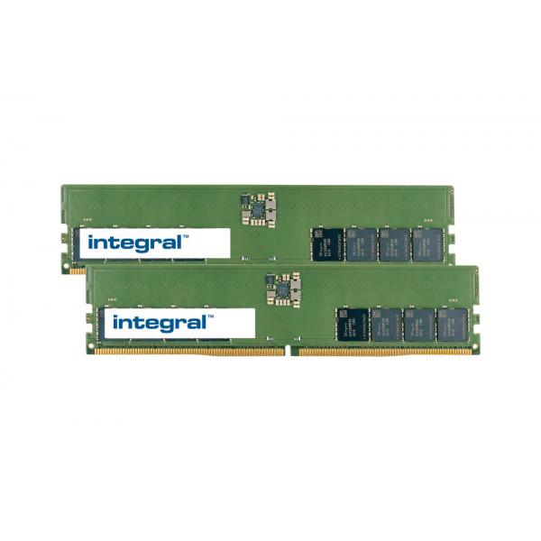 Integral IN5T16GNHRBXK2 memoria 32 GB 2 x 16 GB DDR5 4800 MHz (32GB [2x16GB] PC RAM MODULE KIT DDR5 4800MTs PC5-38400 UNBUFFERED NON-ECC DIMM 1.1V 2GX8 CL40 INTEGRAL)