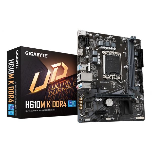 GIGABYTE H610M K DDR4 scheda madre Intel H610 Express LGA 1700 micro ATX (Gigabyte H610M K DDR4 - bundkort - mic)