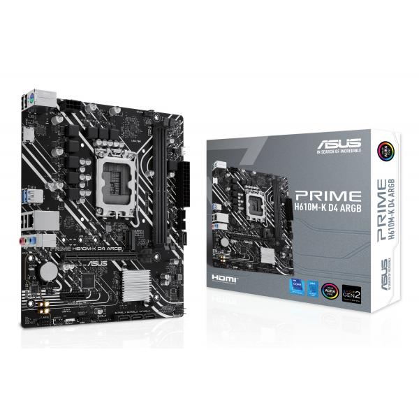ASUS PRIME H610M-K D4 ARGB Intel H610 LGA 1700 micro ATX (ASUS - bundkort - micro-ATX - LGA1700)
