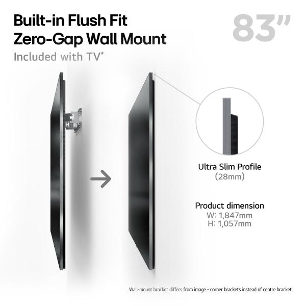 LG OLED83G54LW.AEK TV 2,11 m [83] 4K Ultra HD Smart TV Wi-Fi Metallico (LG G54 83 inch OLED with Wall Mount)