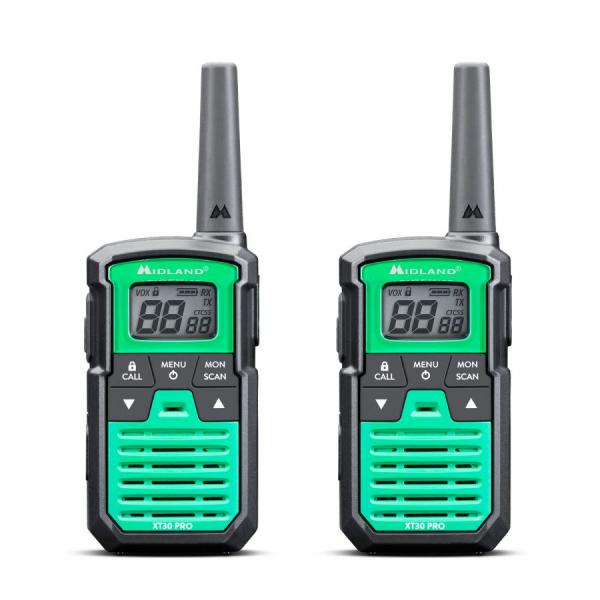 Midland XT30 Pro ricetrasmittente 16 canali 446.00625 – 446.19375 Nero, Verde (MIDLAND Walkie Talkie XT30 Pro Black/G)