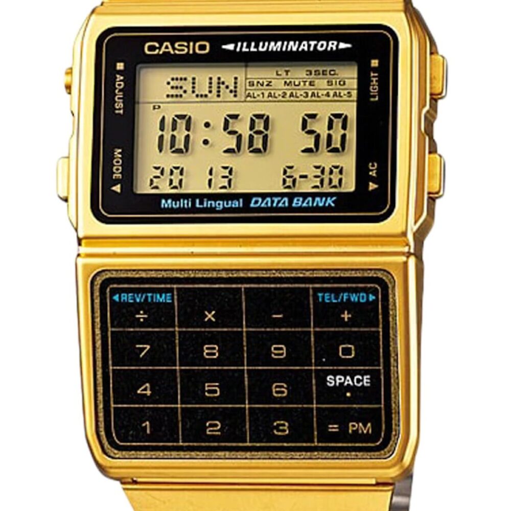 CASIO VINTAGE Mod. DATABANK CALCULATOR. GOLD - BLACK