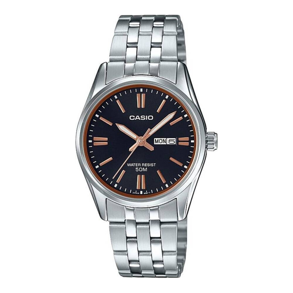 CASIO COLLECTION Mod. LADY DAY & DATE - BLACK. BRONZE INDEXES