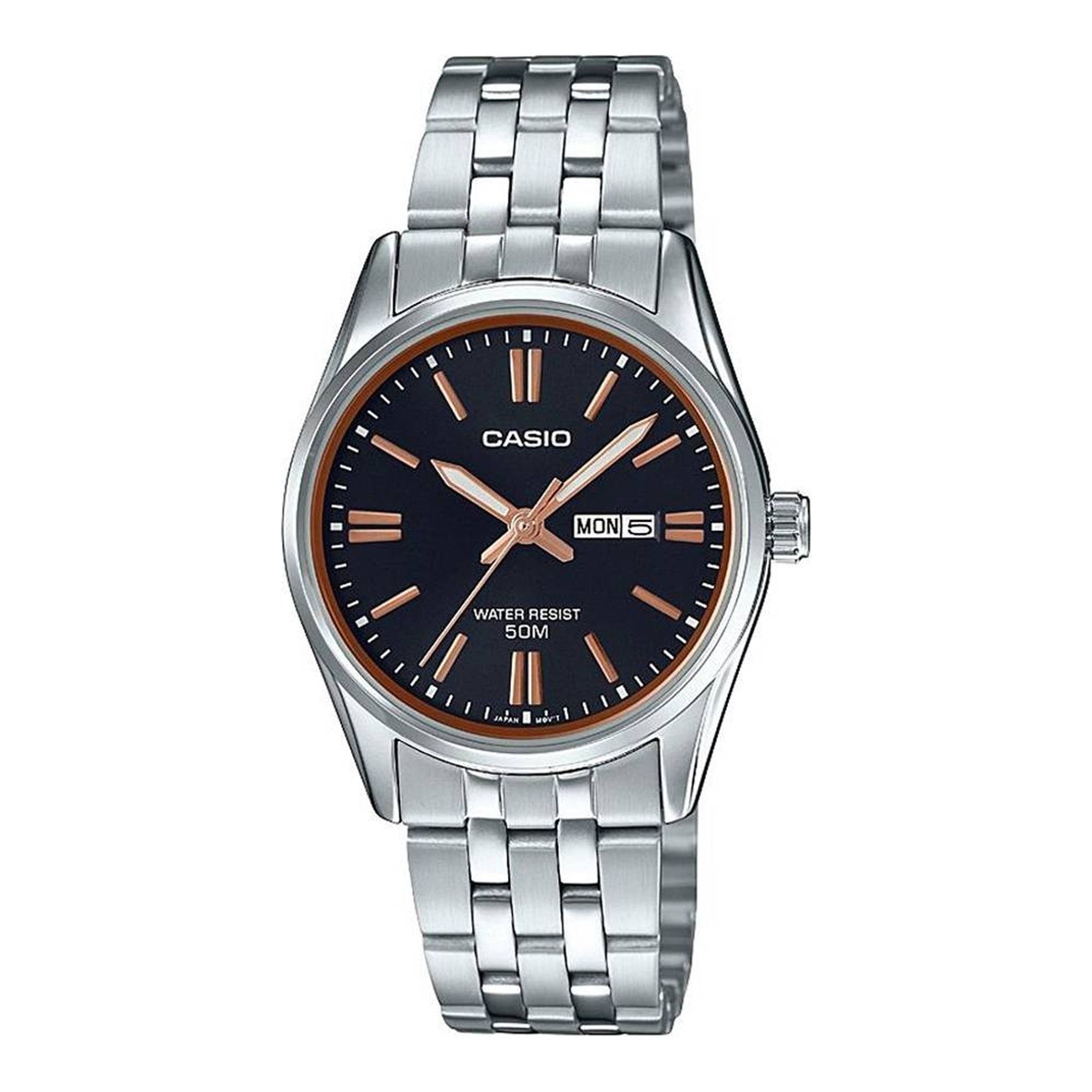 CASIO COLLECTION Mod. LADY DAY & DATE - BLACK. BRONZE INDEXES