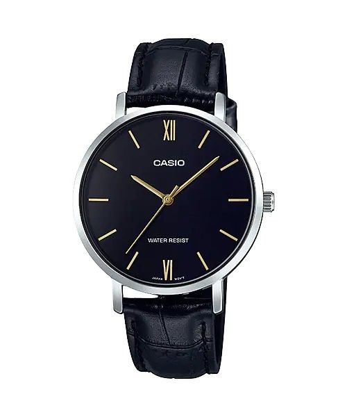 CASIO COLLECTION Mod. MINIMAL. LEATHER - BLACK