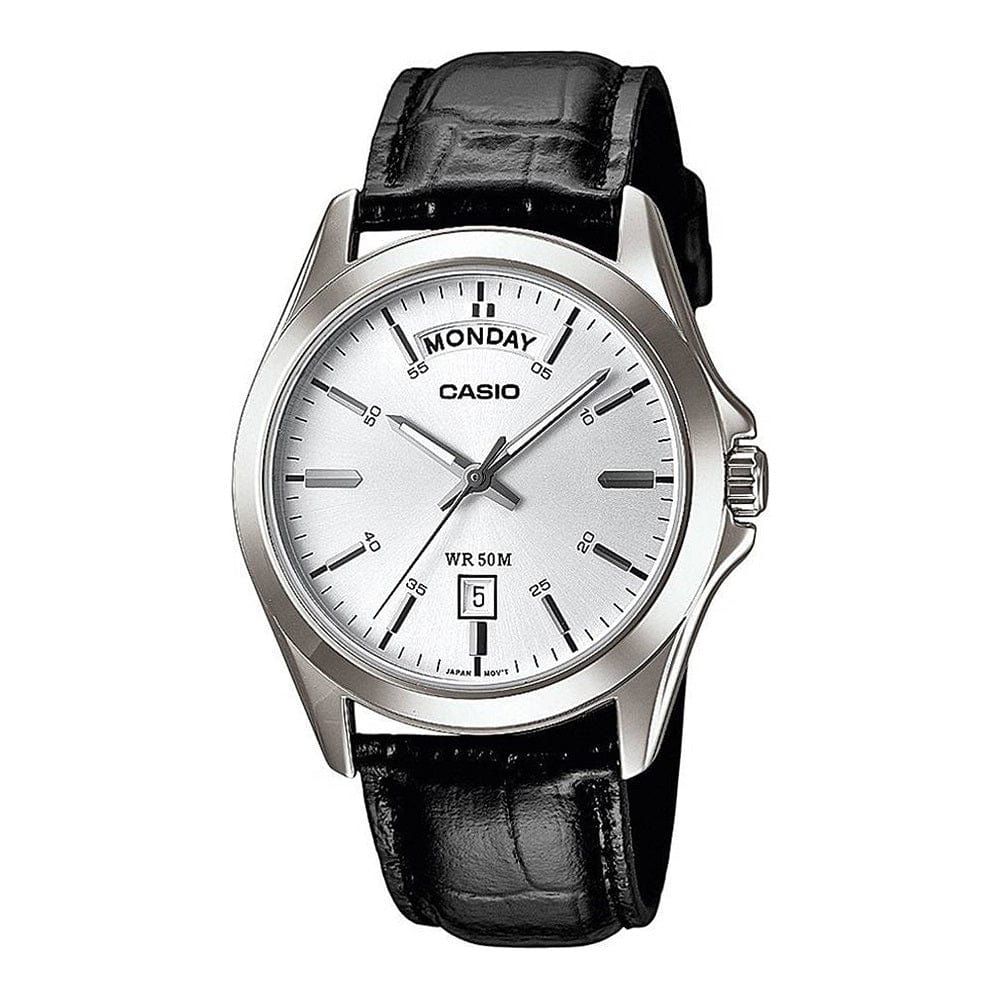 CASIO COLLECTION Mod. DAY DATE. LEATHER. WHITE