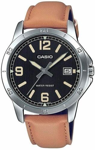 CASIO COLLECTION Mod. CASUAL DATE.  LEATHER - BLACK