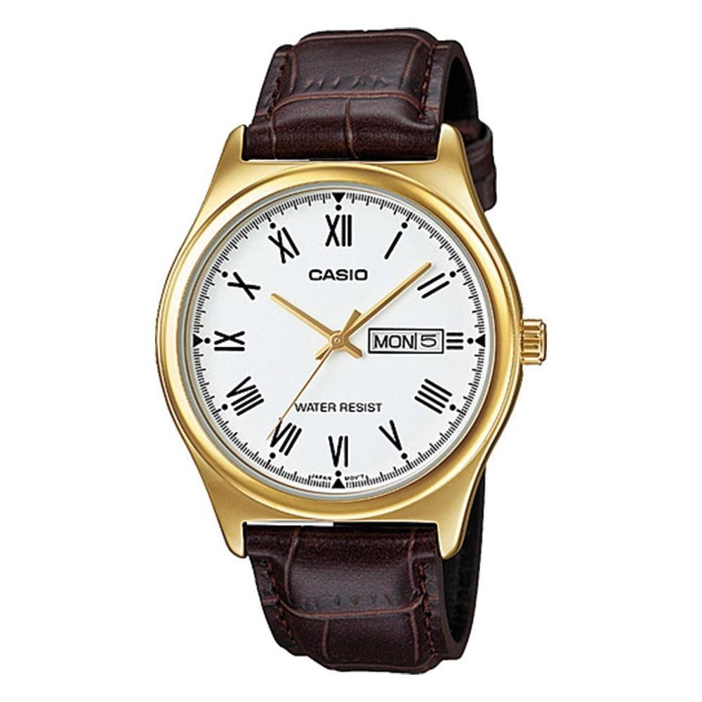 CASIO COLLECTION Mod. DAY DATE ROMANS. LEATHER - GOLD