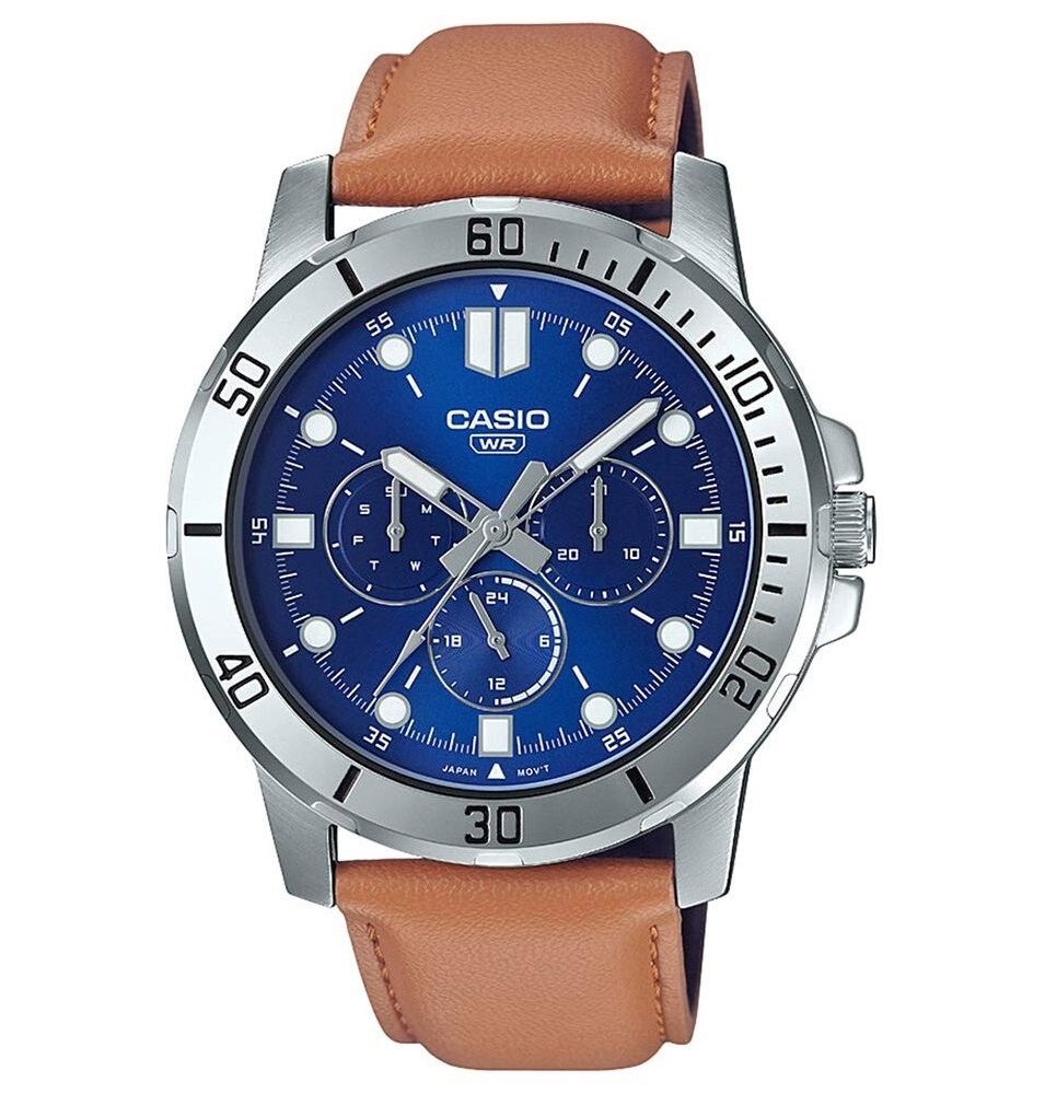 CASIO COLLECTION Mod. DIVER MULTIFUCTION. LEATHER - BLUE