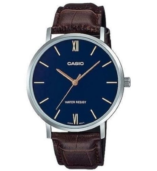 CASIO COLLECTION Mod. MINIMAL. LEATHER - BLUE