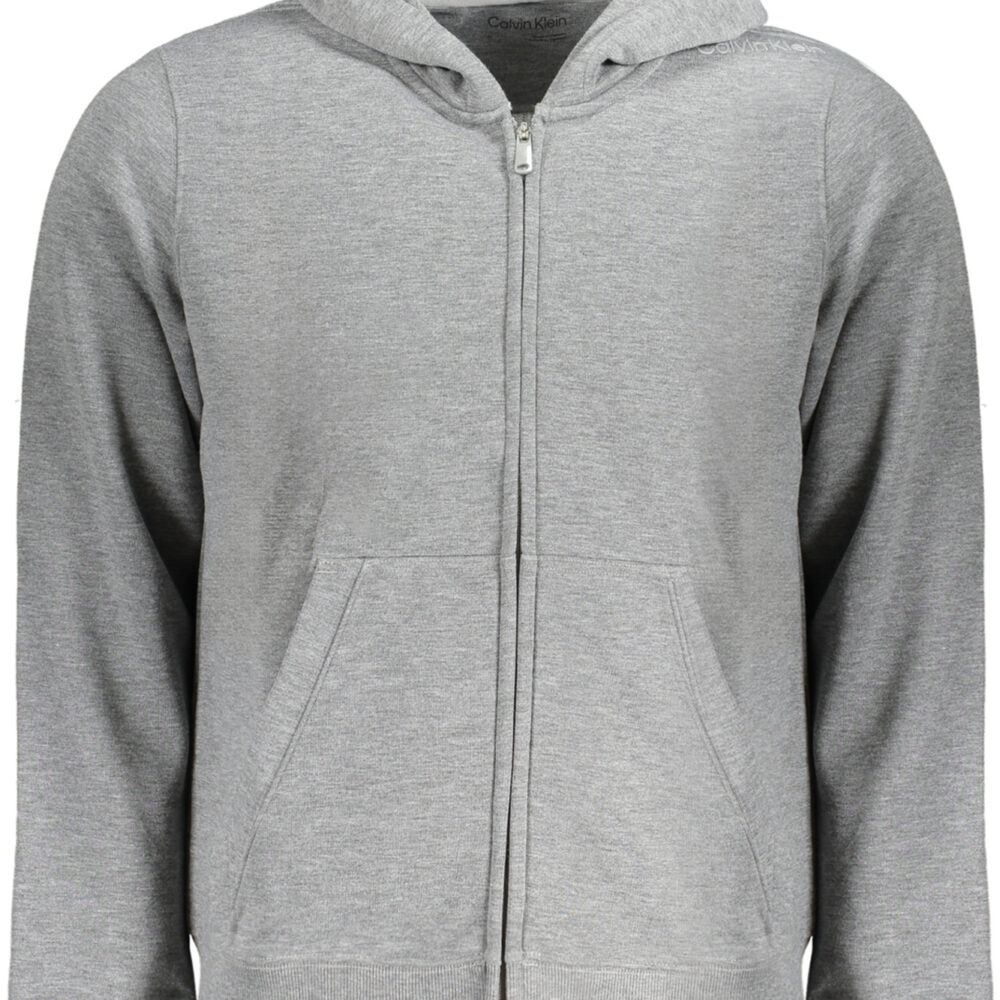 CALVIN KLEIN FELPA CON ZIP UOMO GRIGIO
