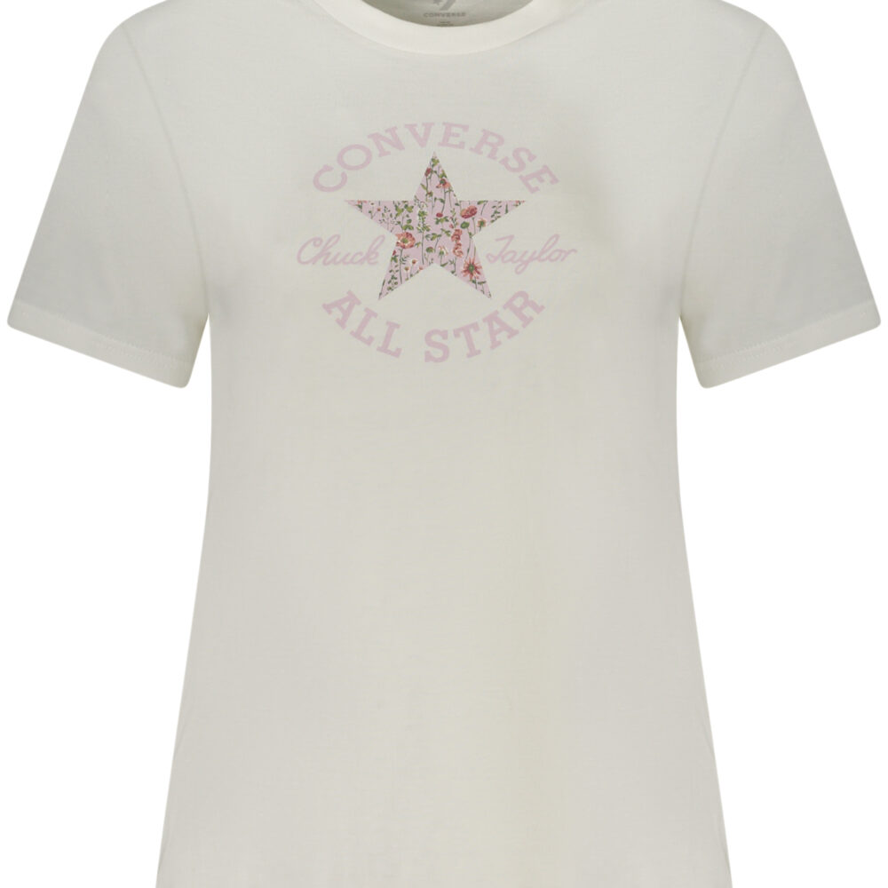 CONVERSE T-SHIRT MANICHE CORTE DONNA BIANCO
