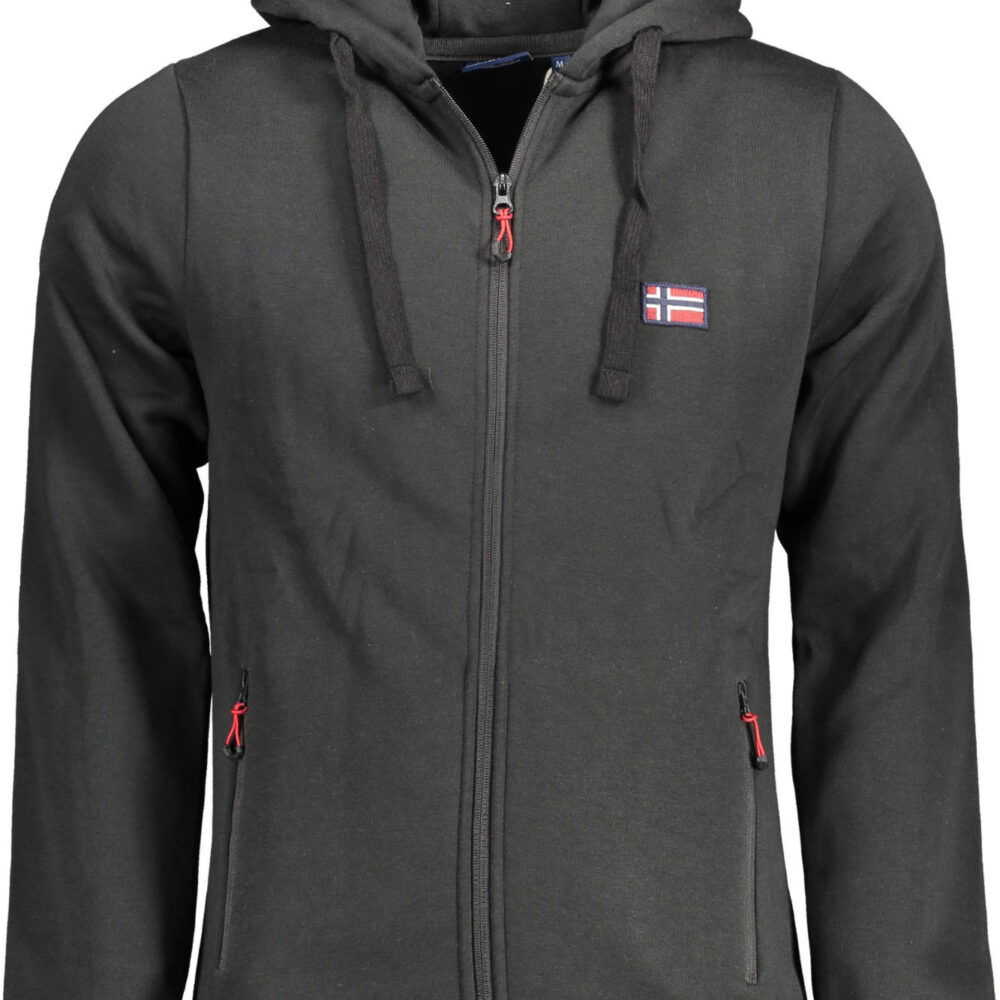 NORWAY 1963 FELPA CON ZIP UOMO NERO
