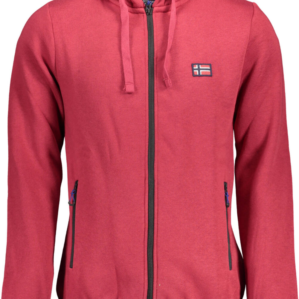 NORWAY 1963 FELPA CON ZIP UOMO ROSSO