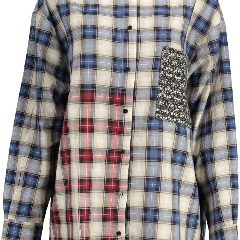 DESIGUAL CAMICIA MANICHE LUNGHE DONNA BLU