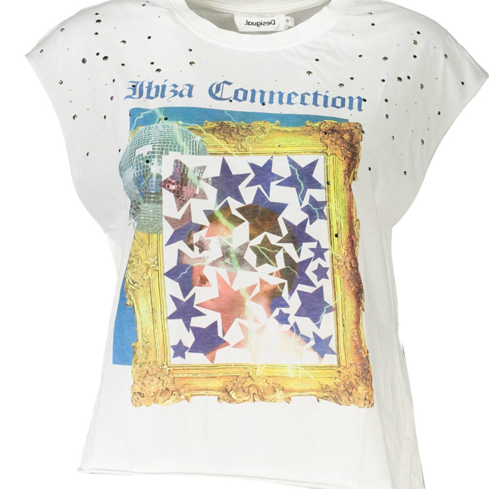 DESIGUAL T-SHIRT SENZA MANICHE DONNA BIANCO