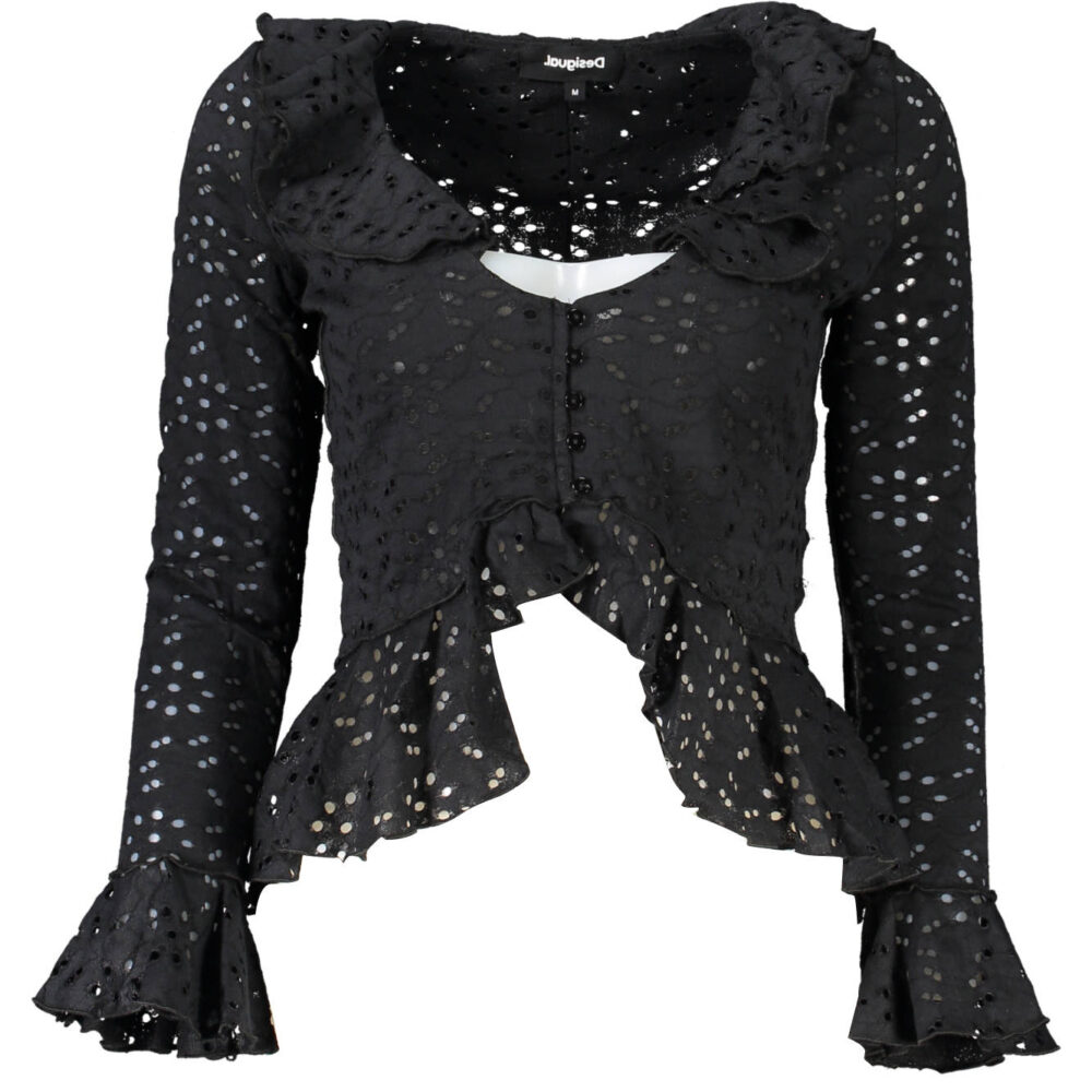 DESIGUAL CAMICIA MANICHE LUNGHE DONNA NERO