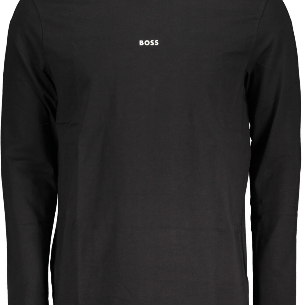 BOSS T-SHIRT MANICHE LUNGHE UOMO NERO