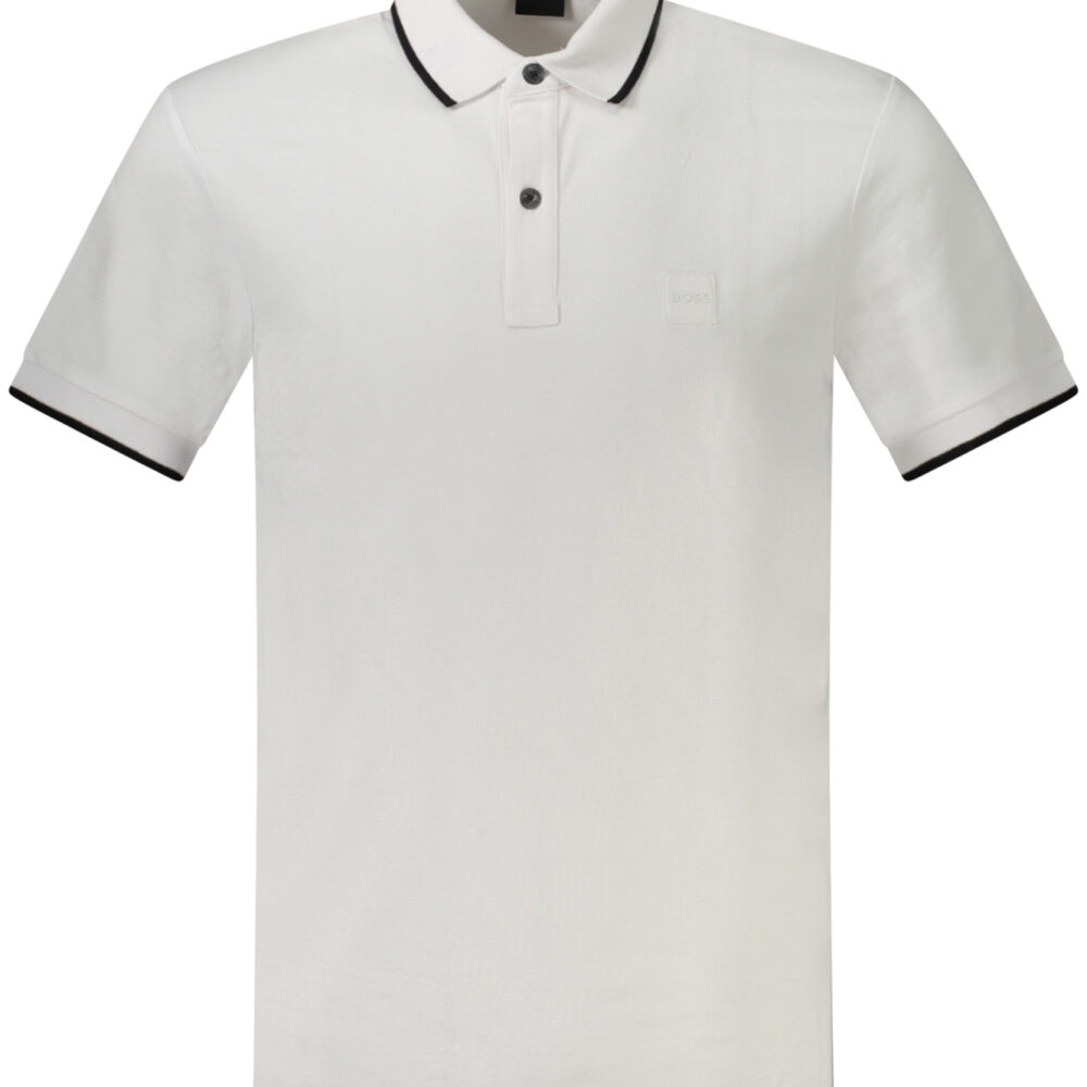 HUGO BOSS POLO MANICHE CORTE UOMO BIANCO