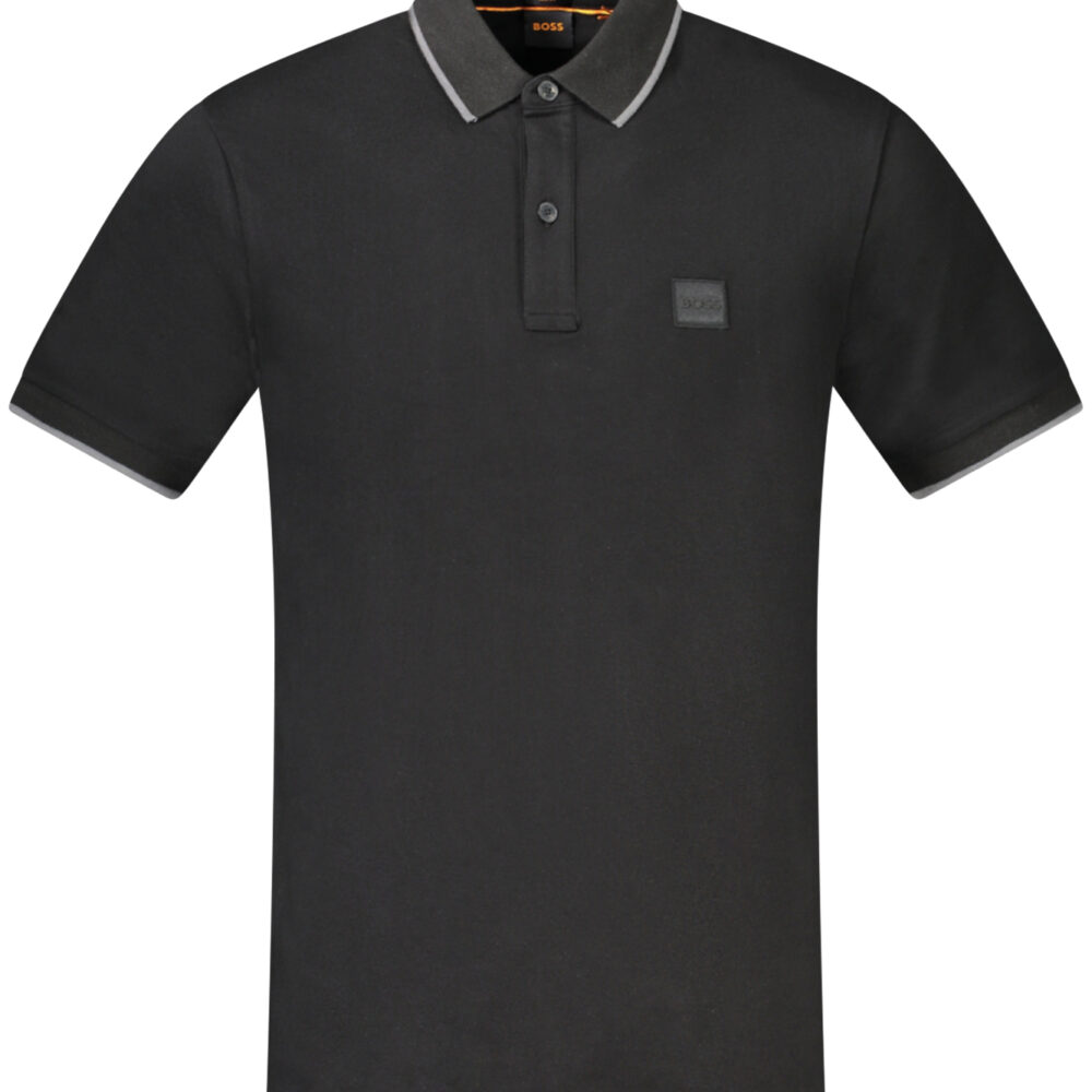 HUGO BOSS POLO MANICHE CORTE UOMO NERO