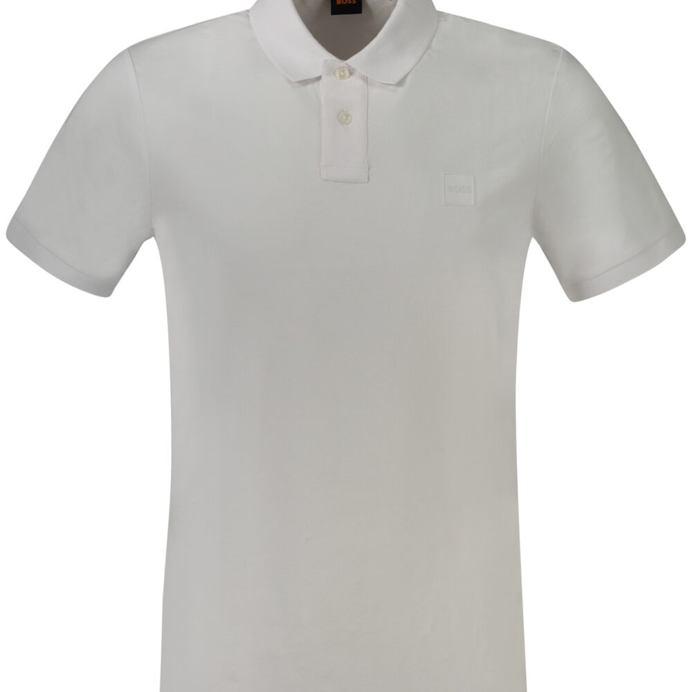 HUGO BOSS POLO MANICHE CORTE UOMO BIANCO
