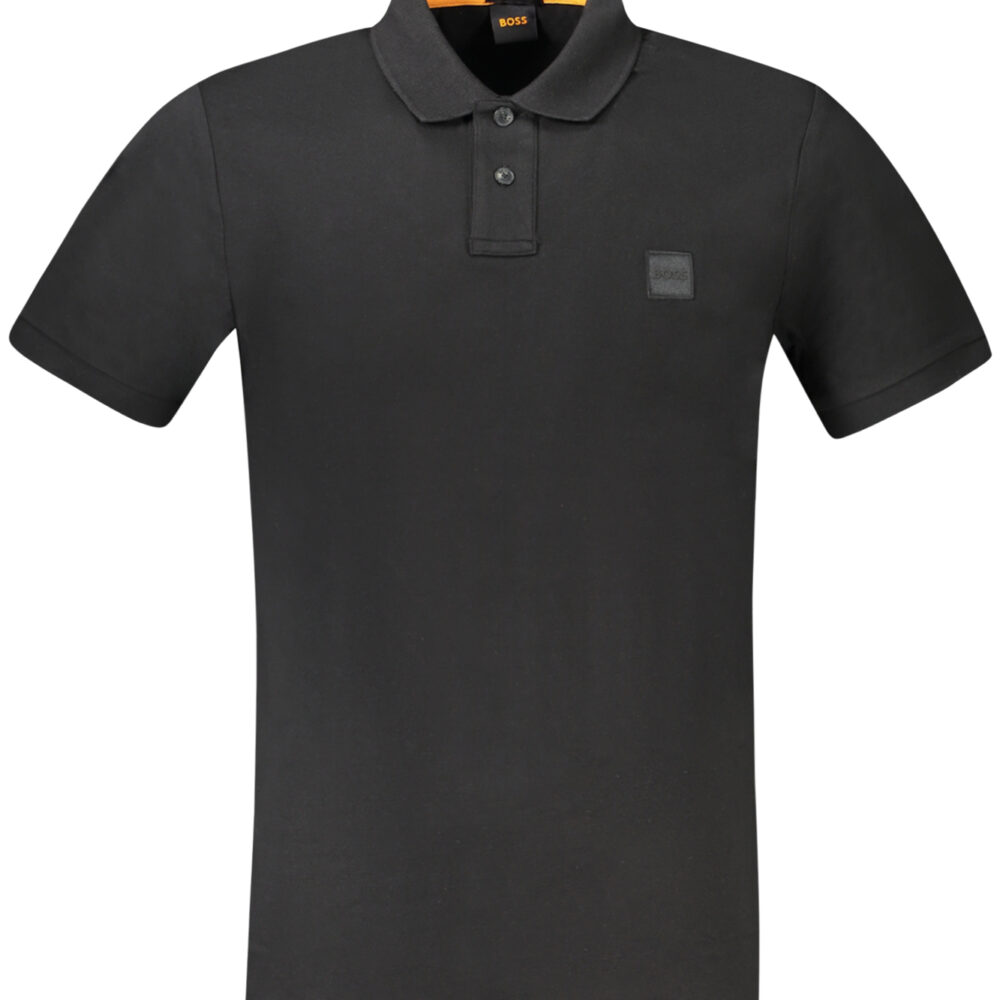 HUGO BOSS POLO MANICHE CORTE UOMO NERO