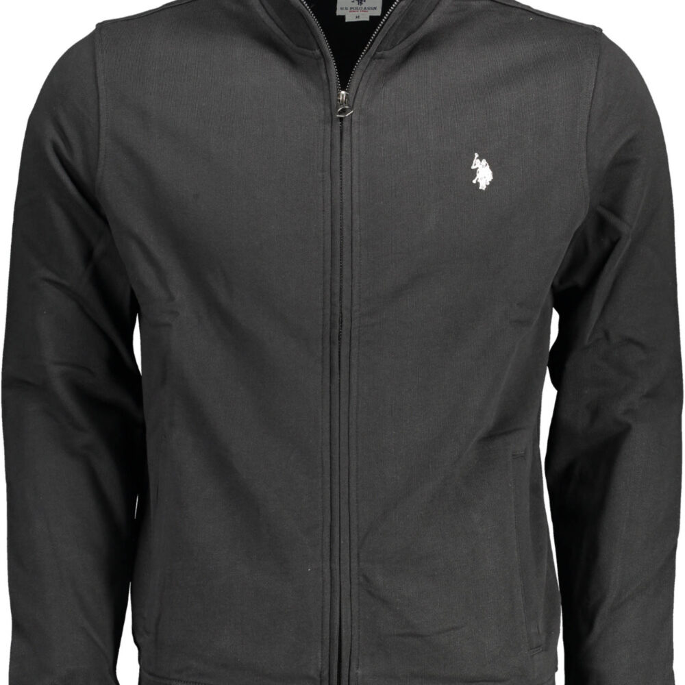 U.S. POLO FELPA CON ZIP UOMO NERO