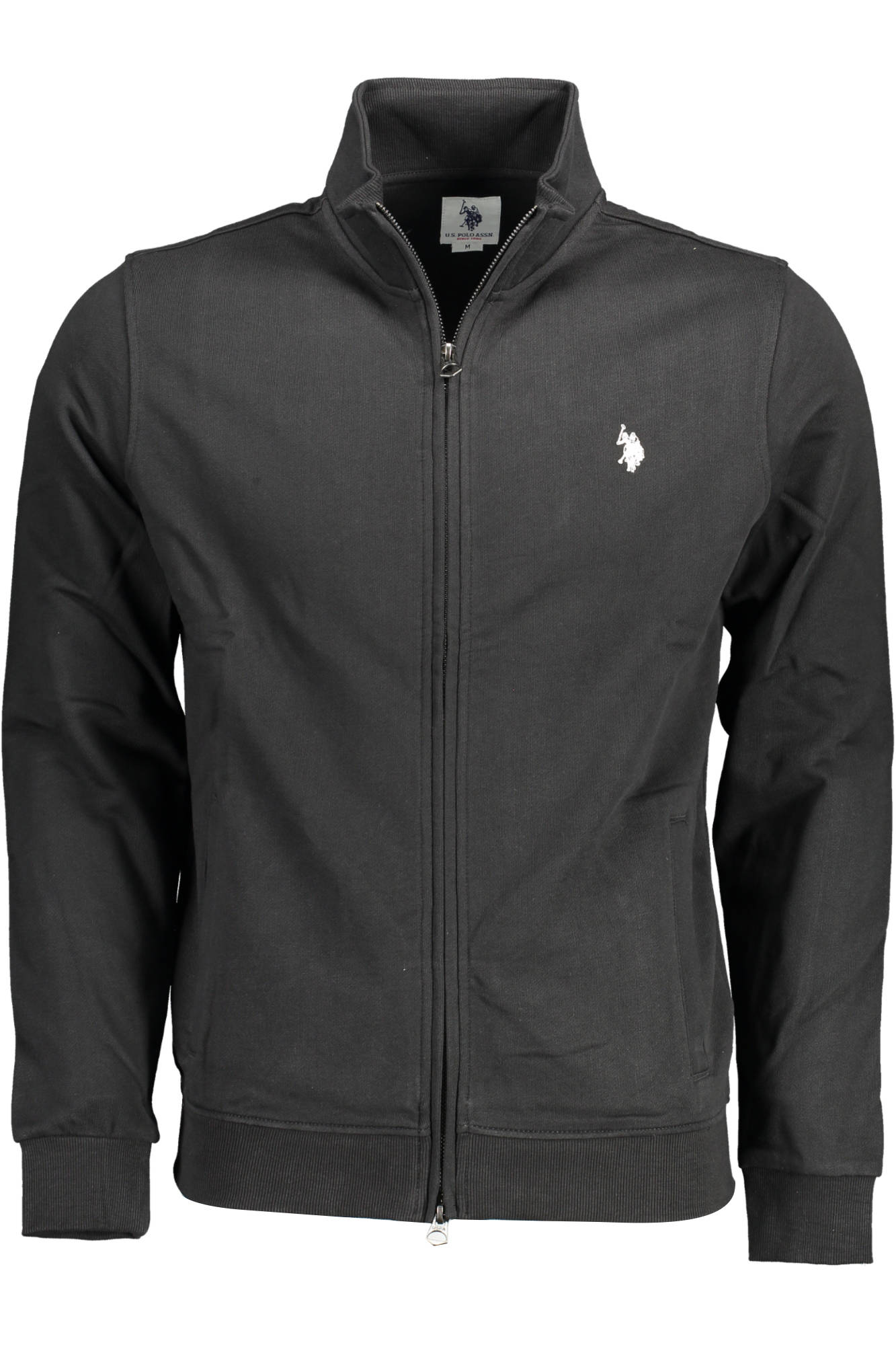 U.S. POLO FELPA CON ZIP UOMO NERO