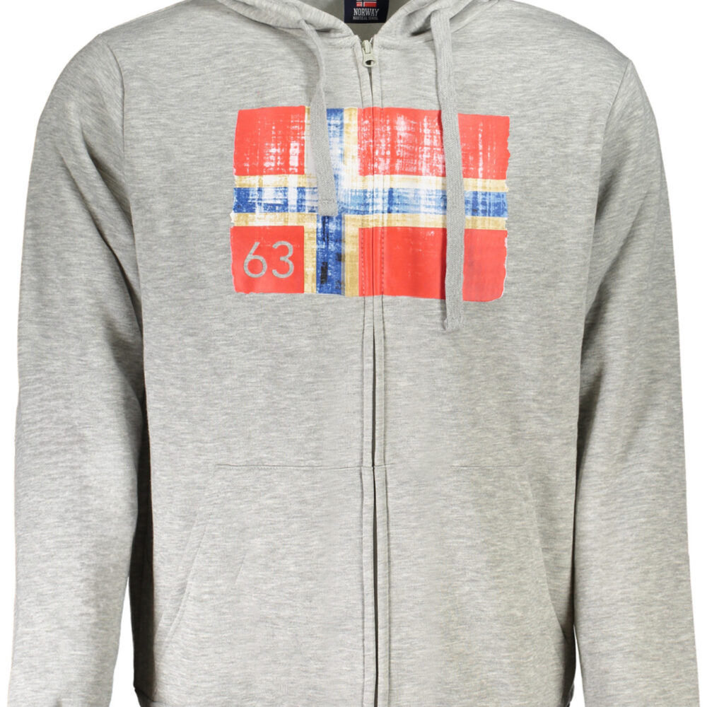 NORWAY 1963 FELPA CON ZIP UOMO GRIGIO