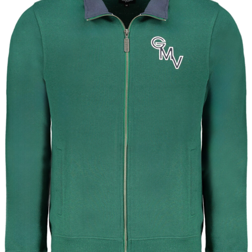 GIAN MARCO VENTURI FELPA CON ZIP UOMO VERDE