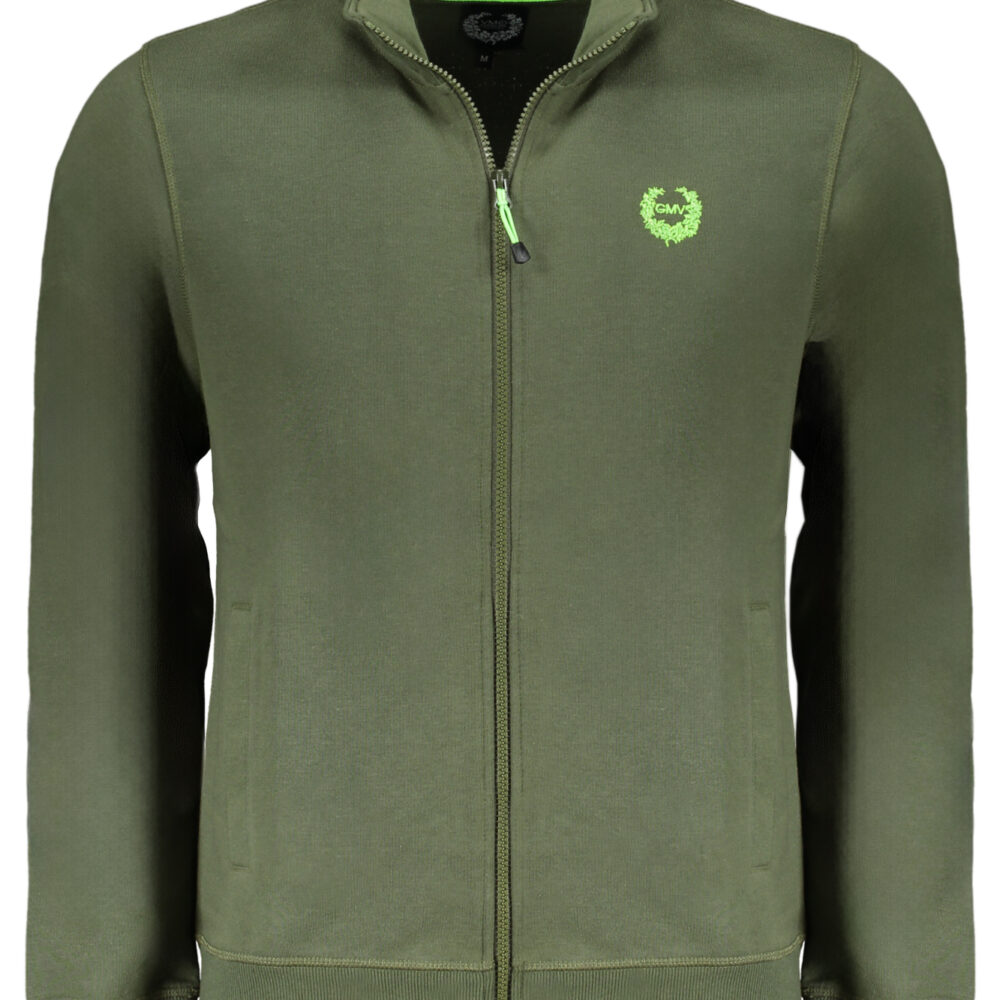 GIAN MARCO VENTURI FELPA CON ZIP UOMO VERDE