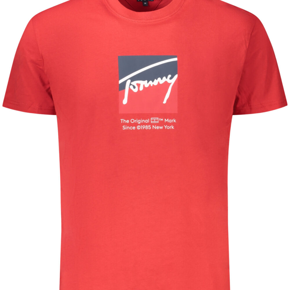 TOMMY HILFIGER T-SHIRT MANICHE CORTE UOMO ROSSO