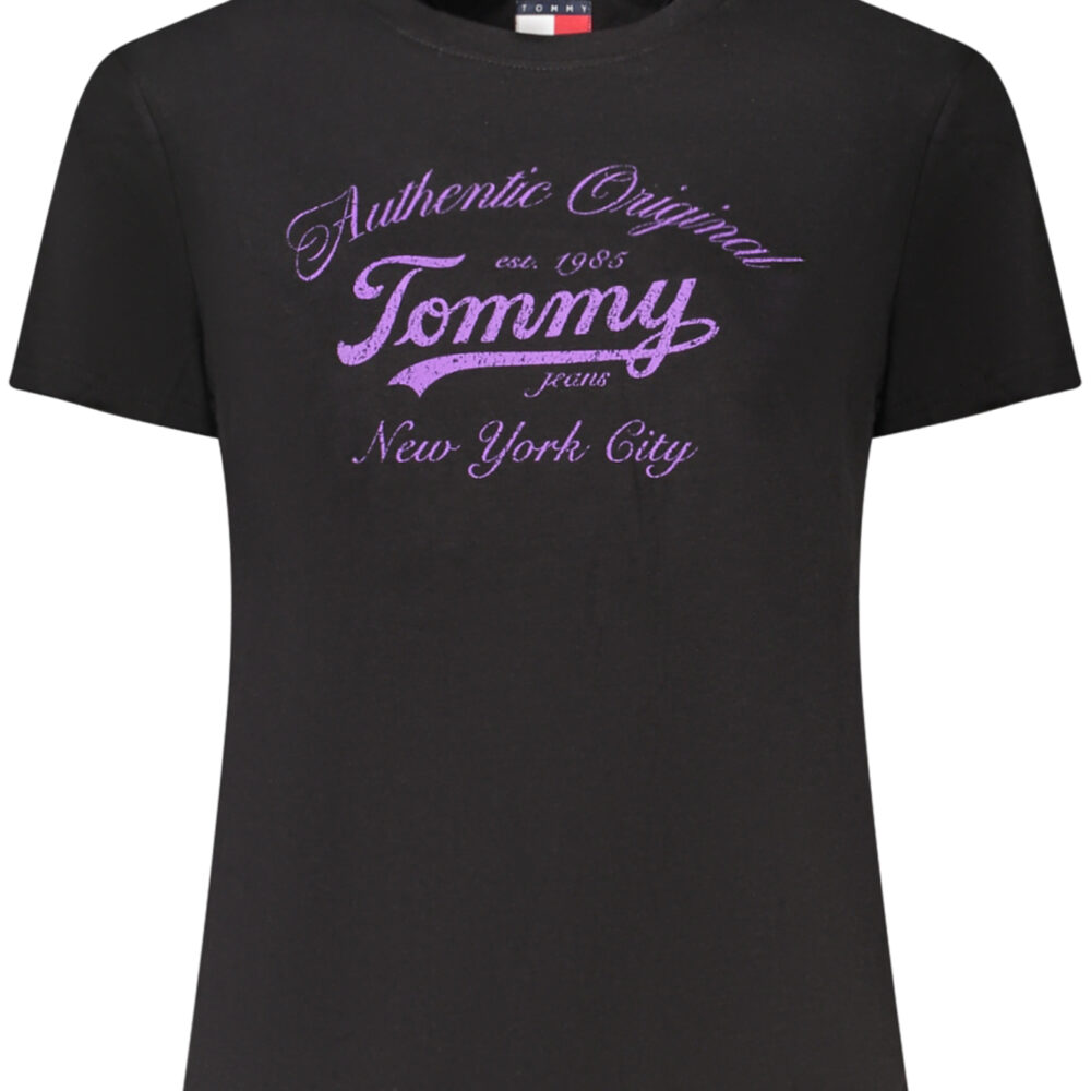 TOMMY HILFIGER T-SHIRT MANICHE CORTE DONNA NERO