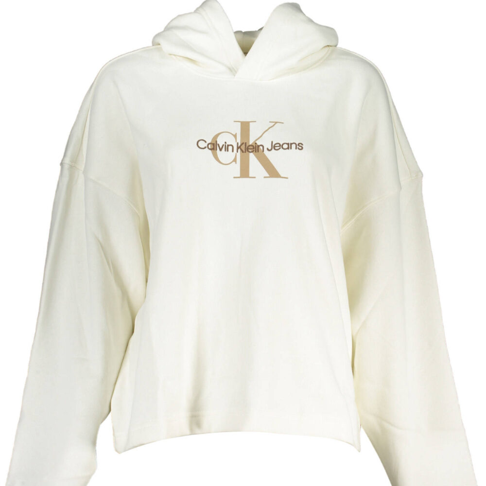 CALVIN KLEIN FELPA SENZA ZIP DONNA BIANCO