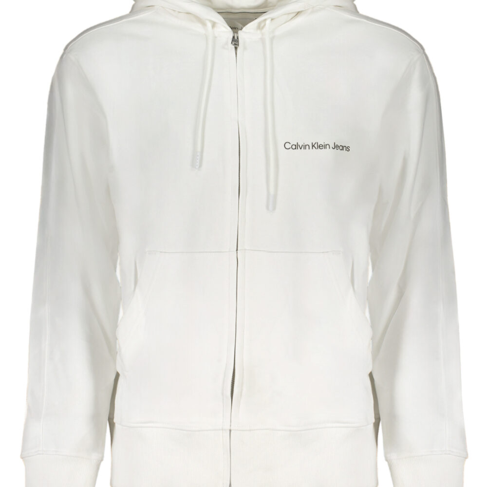 CALVIN KLEIN FELPA CON ZIP UOMO BIANCO