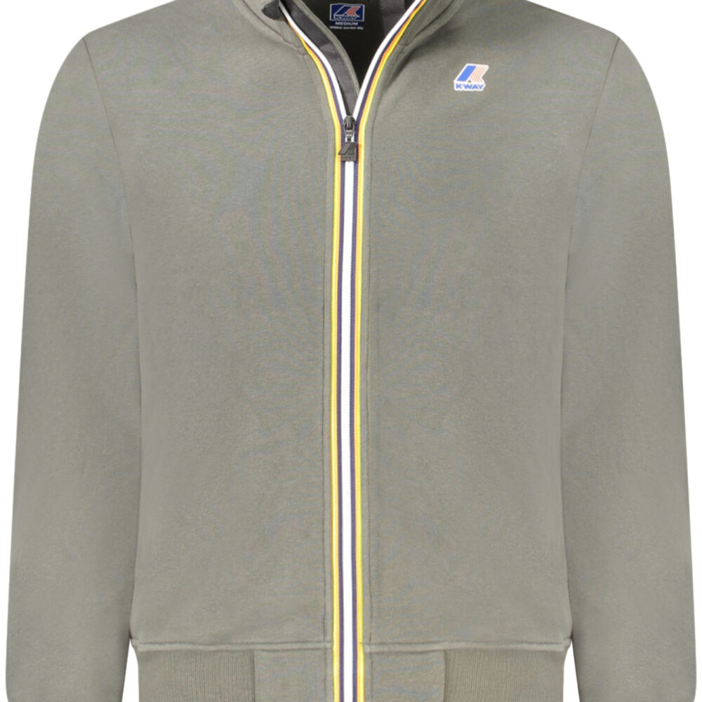 K-WAY FELPA CON ZIP UOMO VERDE